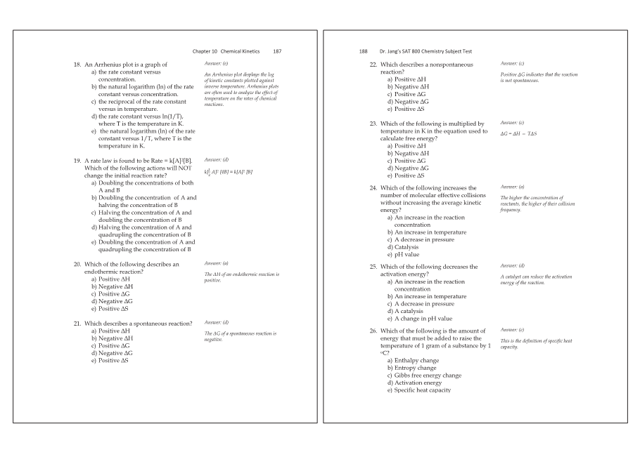 Dr.jang's SAT 800 Chemistry