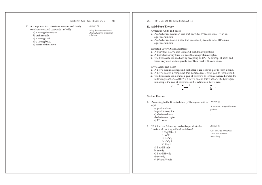 Dr.jang's SAT 800 Chemistry