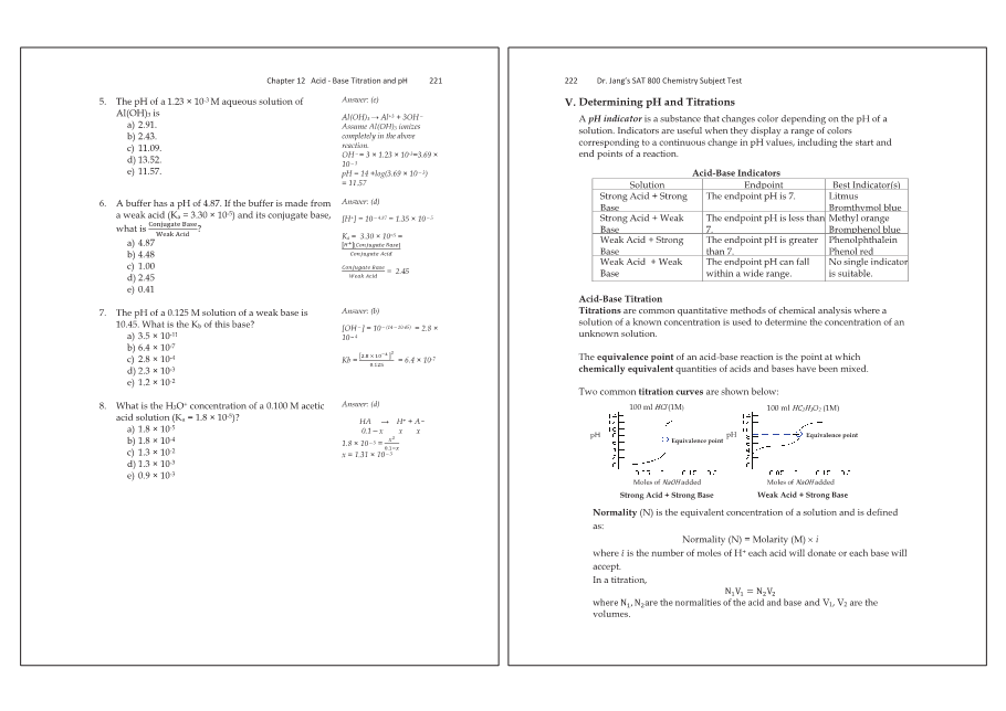 Dr.jang's SAT 800 Chemistry