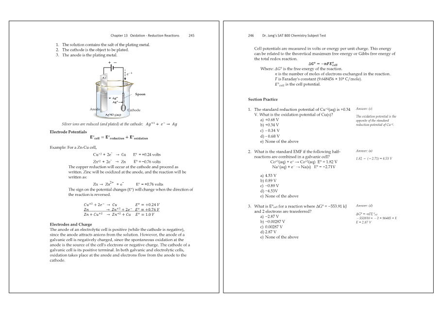Dr.jang's SAT 800 Chemistry