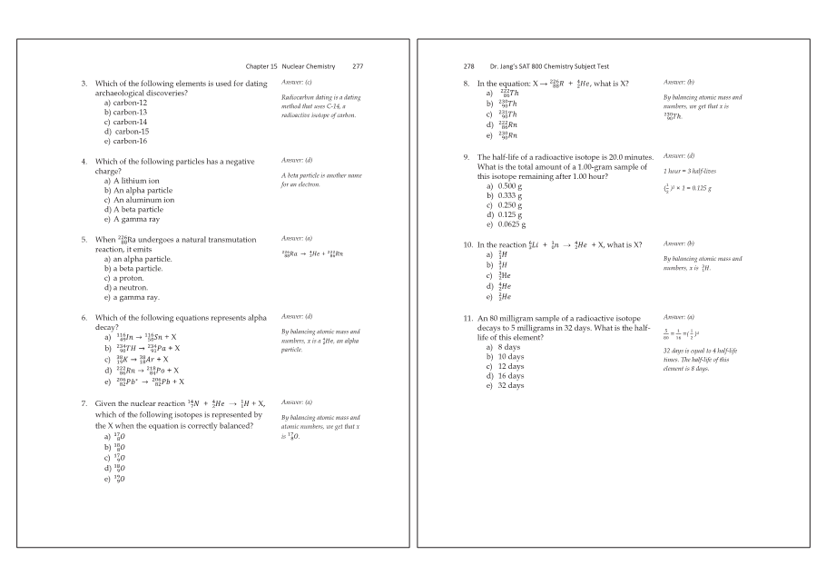 Dr.jang's SAT 800 Chemistry