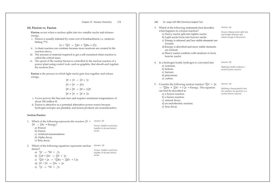 Dr.jang's SAT 800 Chemistry