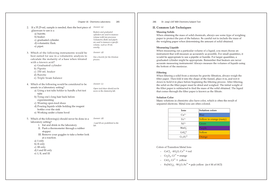 Dr.jang's SAT 800 Chemistry