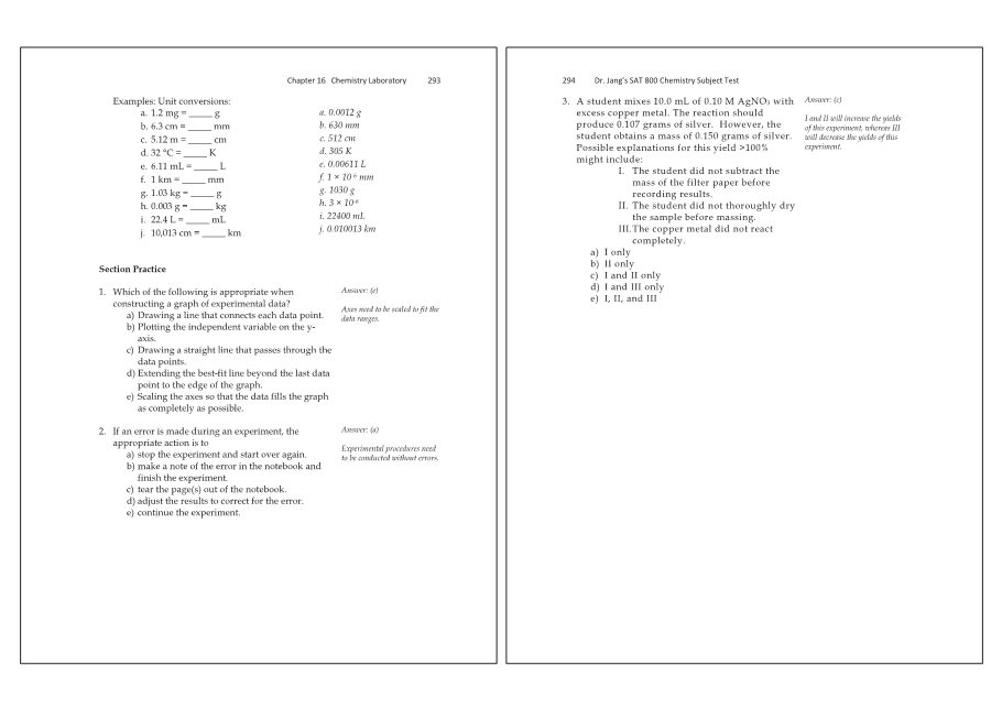 Dr.jang's SAT 800 Chemistry
