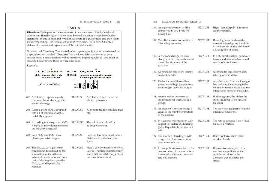 Dr.jang's SAT 800 Chemistry
