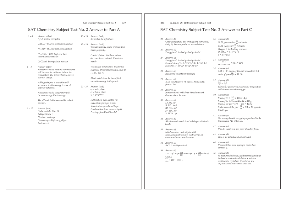 Dr.jang's SAT 800 Chemistry