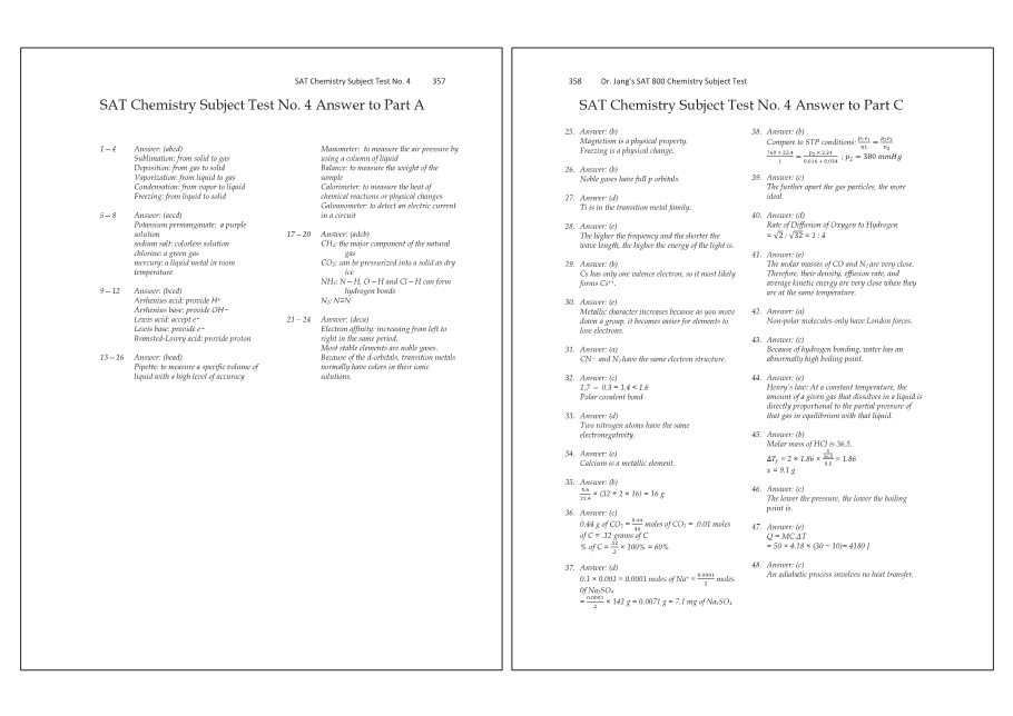 Dr.jang's SAT 800 Chemistry