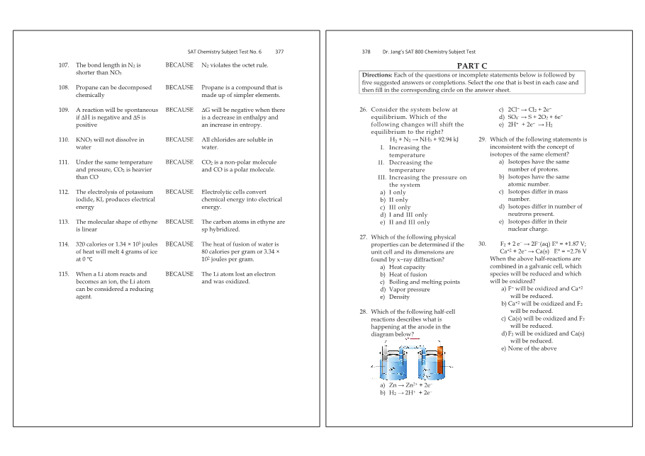Dr.jang's SAT 800 Chemistry