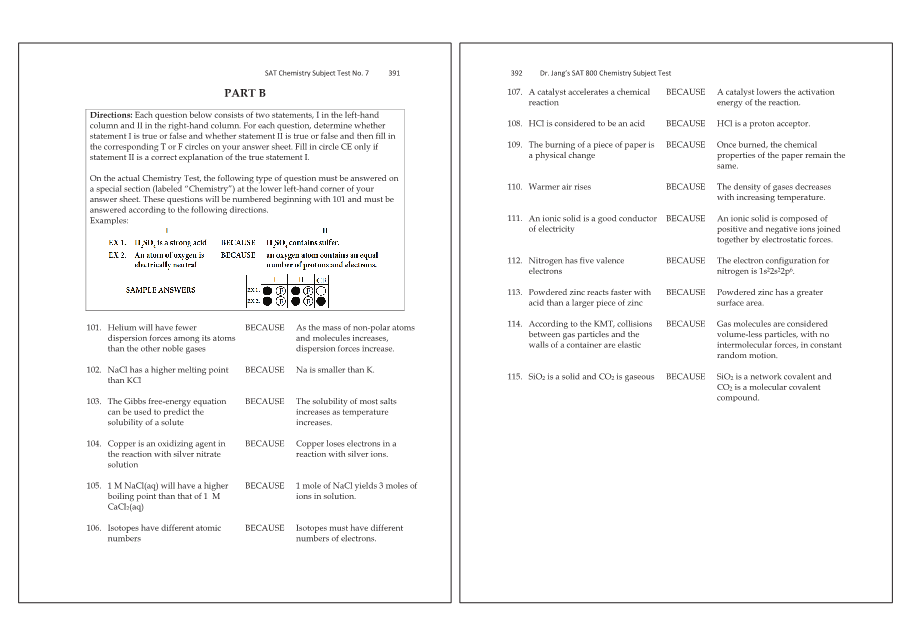 Dr.jang's SAT 800 Chemistry