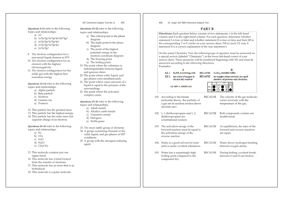 Dr.jang's SAT 800 Chemistry