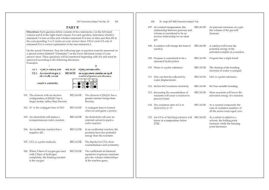 Dr.jang's SAT 800 Chemistry