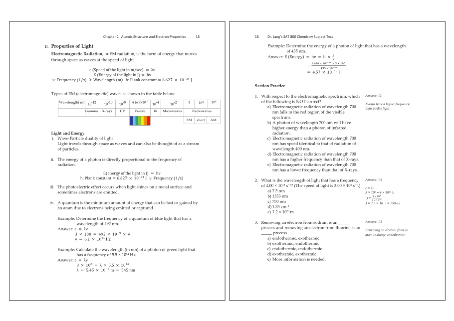 Dr.jang's SAT 800 Chemistry