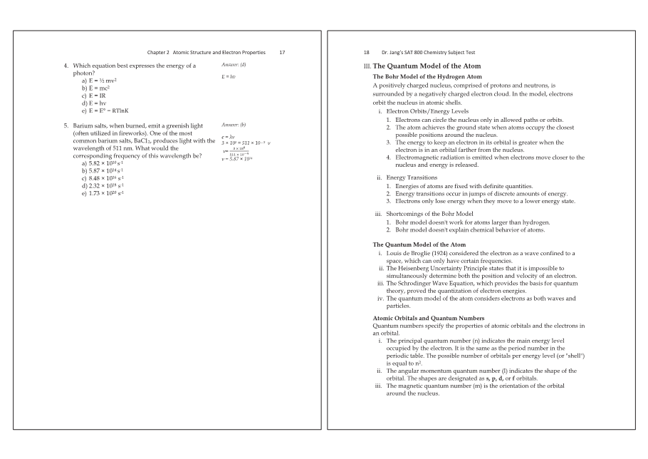Dr.jang's SAT 800 Chemistry