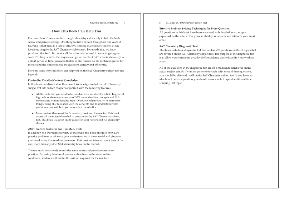 Dr.jang's SAT 800 Chemistry