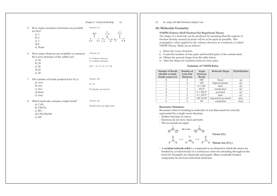 Dr.jang's SAT 800 Chemistry