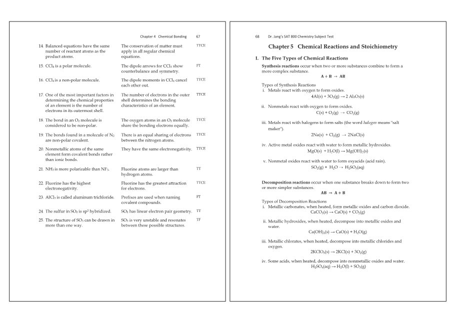 Dr.jang's SAT 800 Chemistry