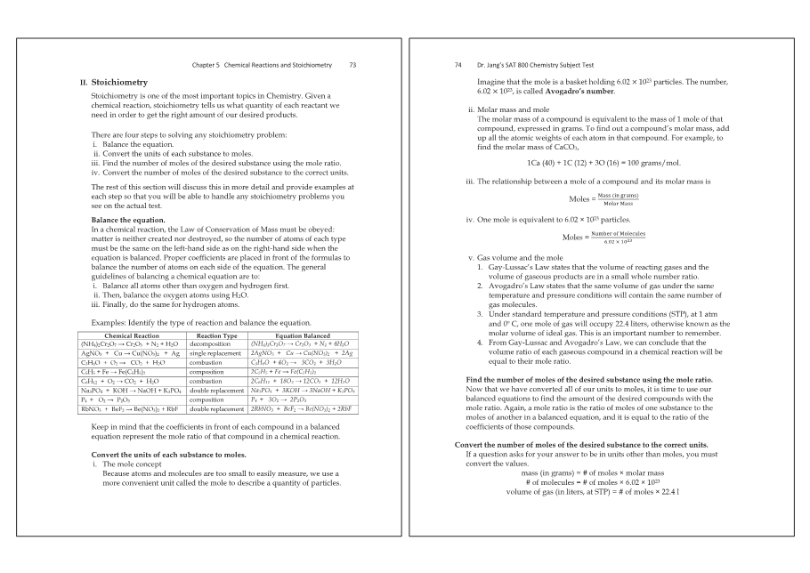 Dr.jang's SAT 800 Chemistry