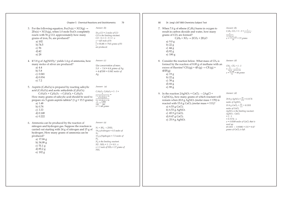 Dr.jang's SAT 800 Chemistry