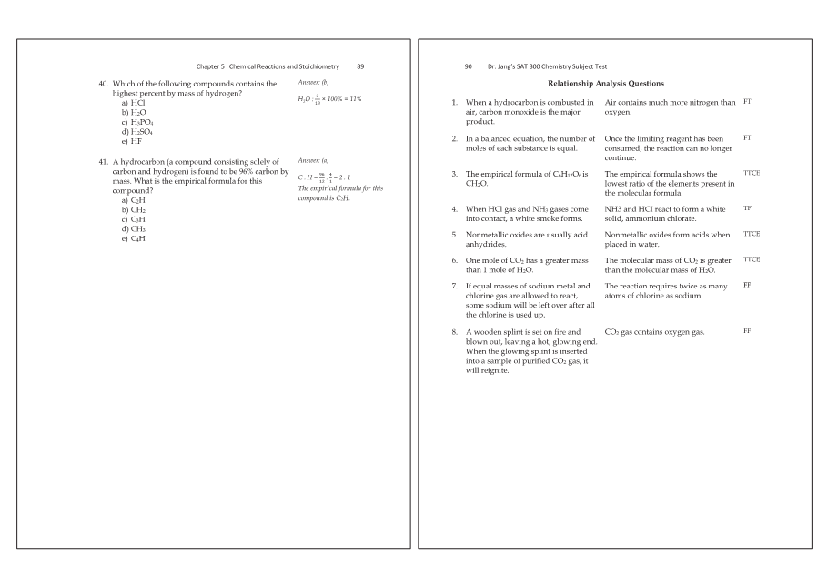 Dr.jang's SAT 800 Chemistry