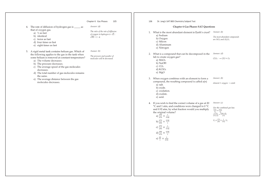 Dr.jang's SAT 800 Chemistry
