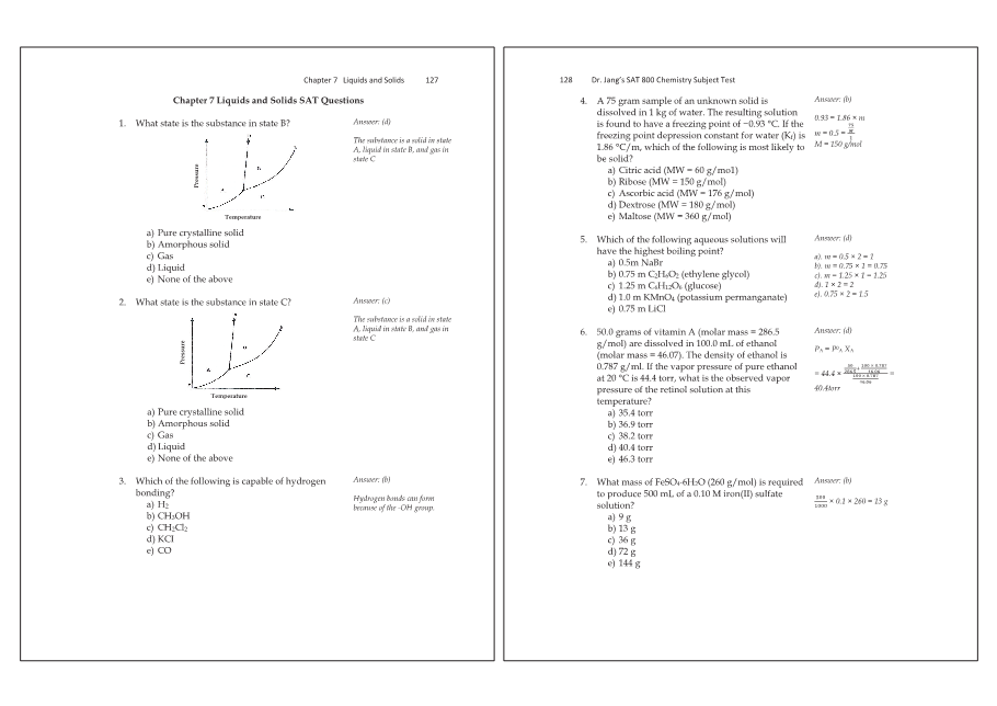 Dr.jang's SAT 800 Chemistry