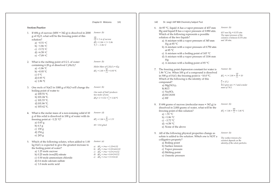 Dr.jang's SAT 800 Chemistry