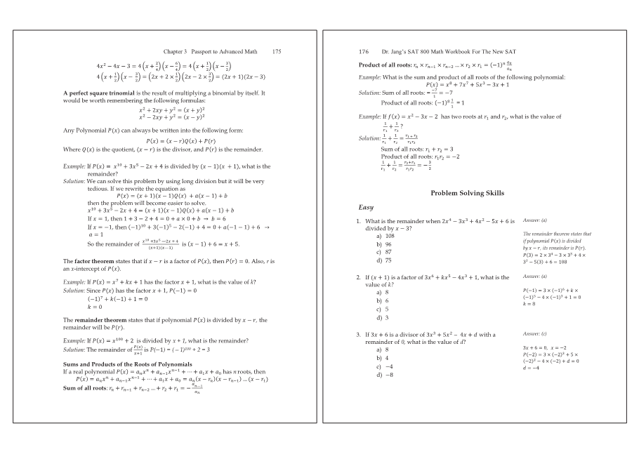 Dr.jang's SAT 800 Math