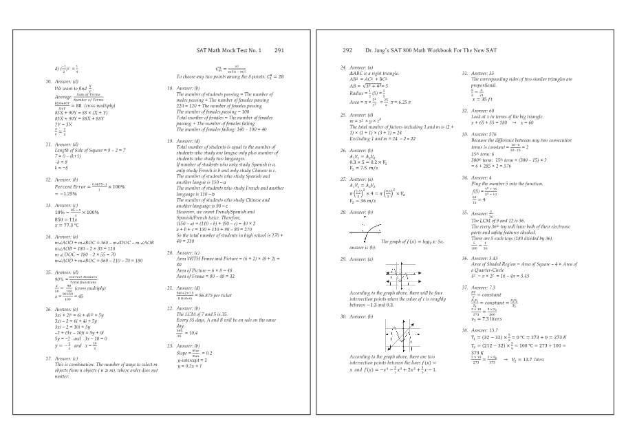 Dr.jang's SAT 800 Math