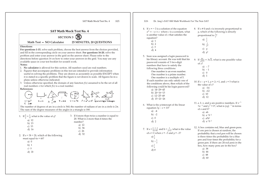 Dr.jang's SAT 800 Math