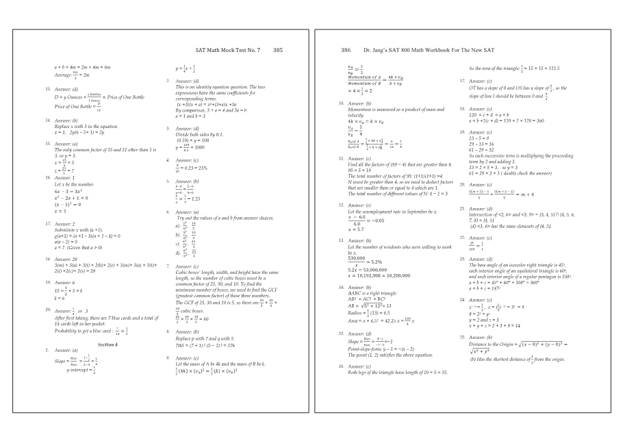 Dr.jang's SAT 800 Math