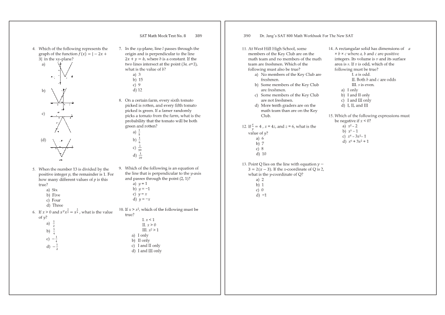Dr.jang's SAT 800 Math