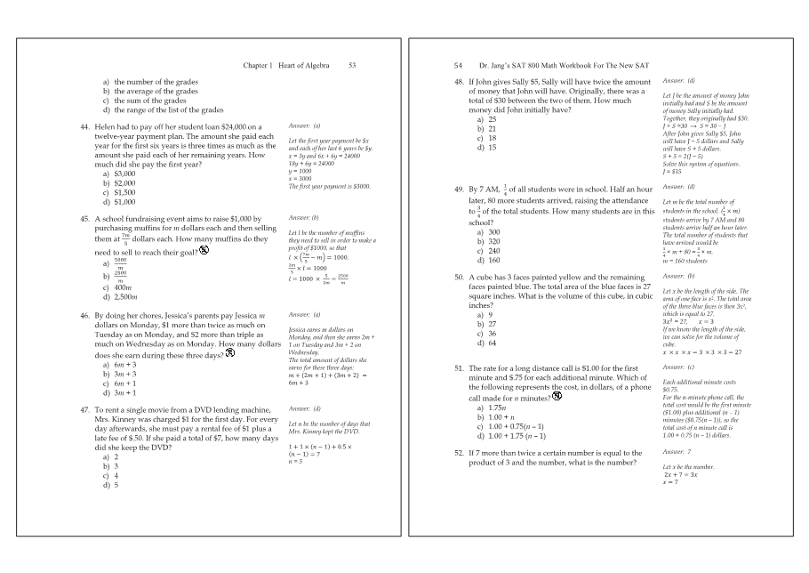 Dr.jang's SAT 800 Math