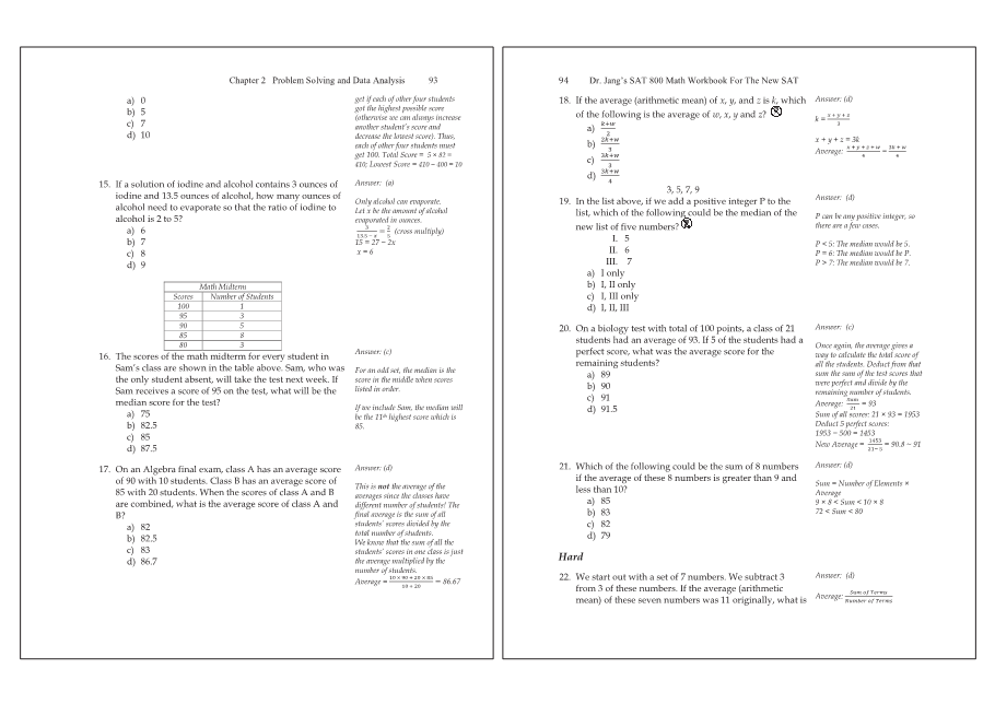 Dr.jang's SAT 800 Math