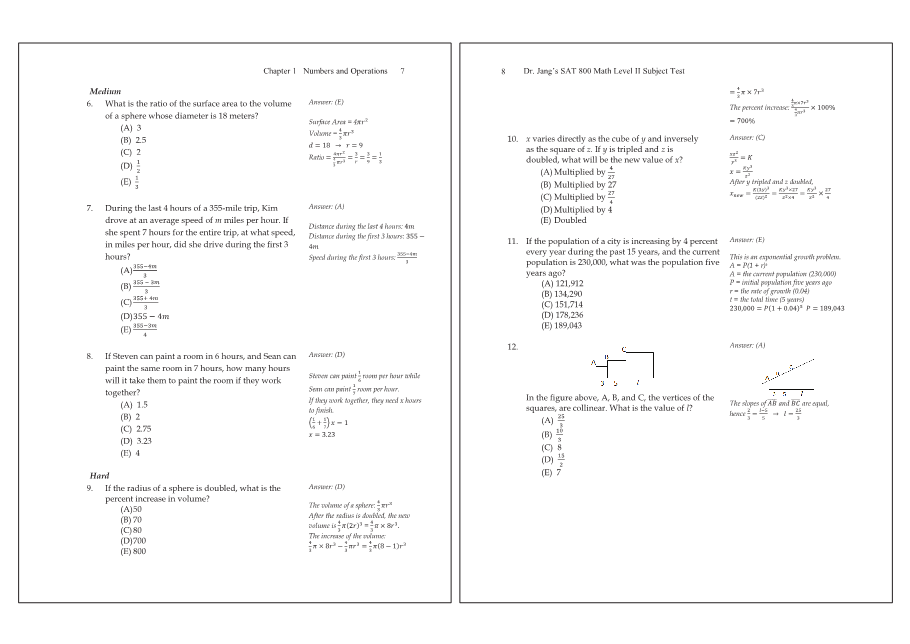 Dr.jang's SAT 800 Math2