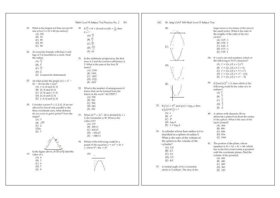 Dr.jang's SAT 800 Math2