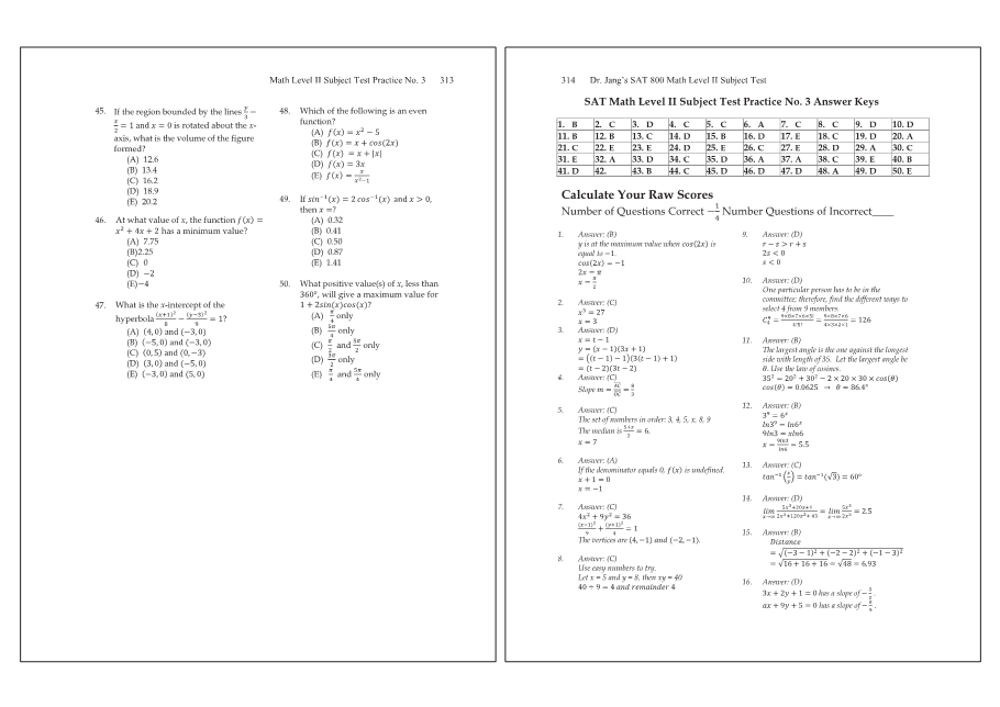 Dr.jang's SAT 800 Math2