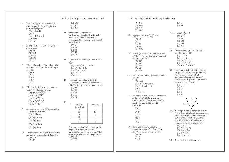 Dr.jang's SAT 800 Math2