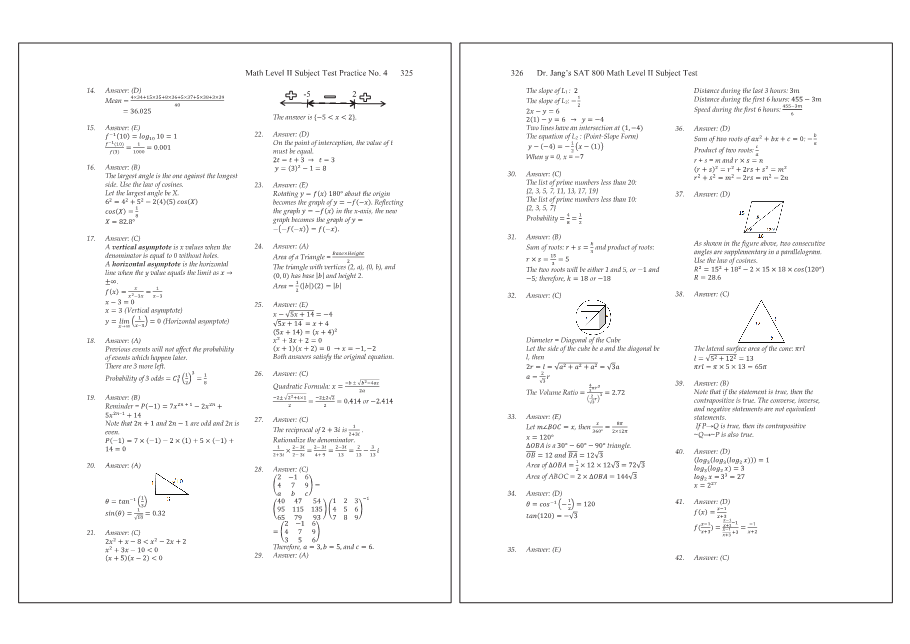 Dr.jang's SAT 800 Math2
