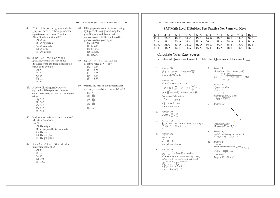 Dr.jang's SAT 800 Math2