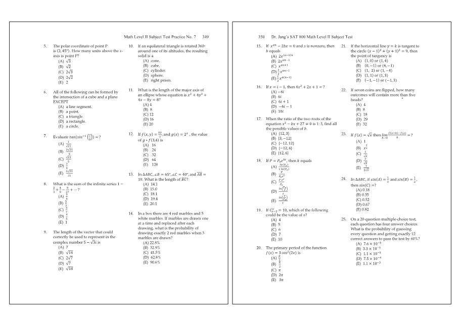 Dr.jang's SAT 800 Math2