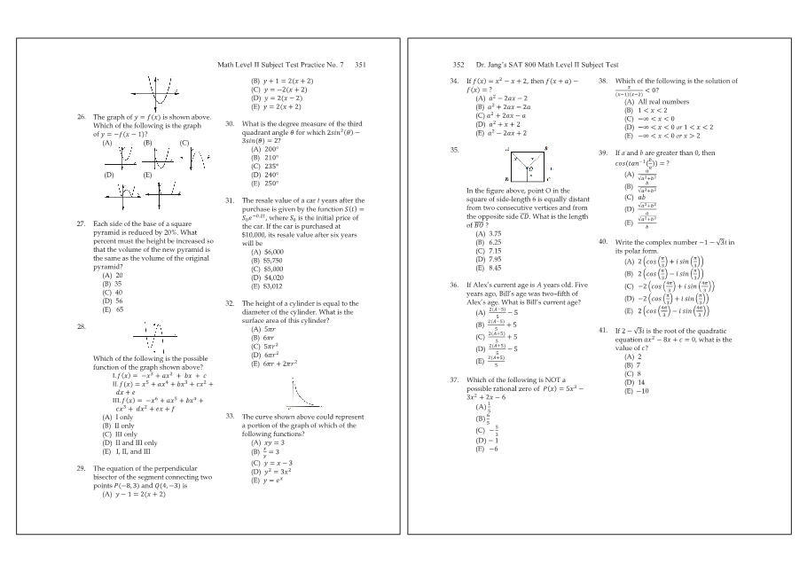 Dr.jang's SAT 800 Math2