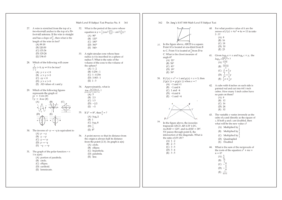 Dr.jang's SAT 800 Math2