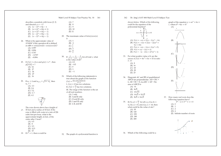 Dr.jang's SAT 800 Math2
