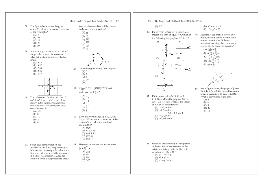 Dr.jang's SAT 800 Math2