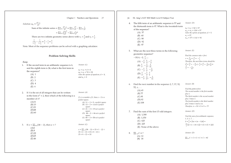 Dr.jang's SAT 800 Math2