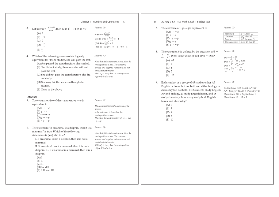 Dr.jang's SAT 800 Math2