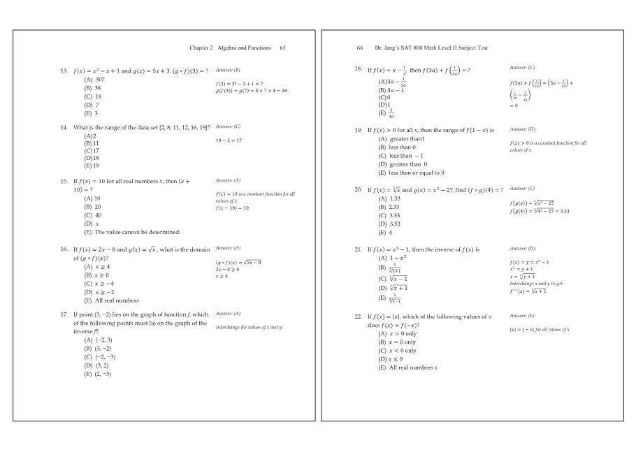 Dr.jang's SAT 800 Math2