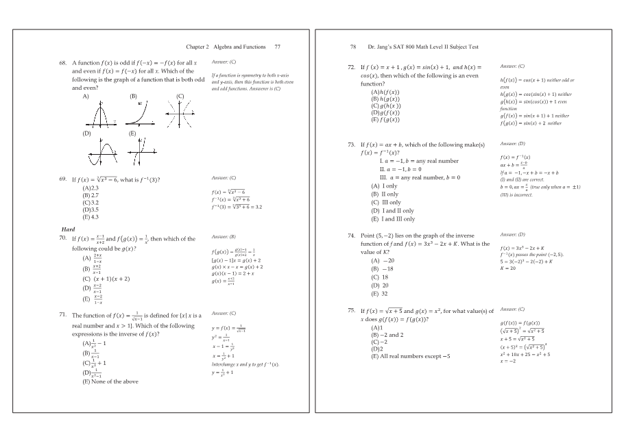Dr.jang's SAT 800 Math2