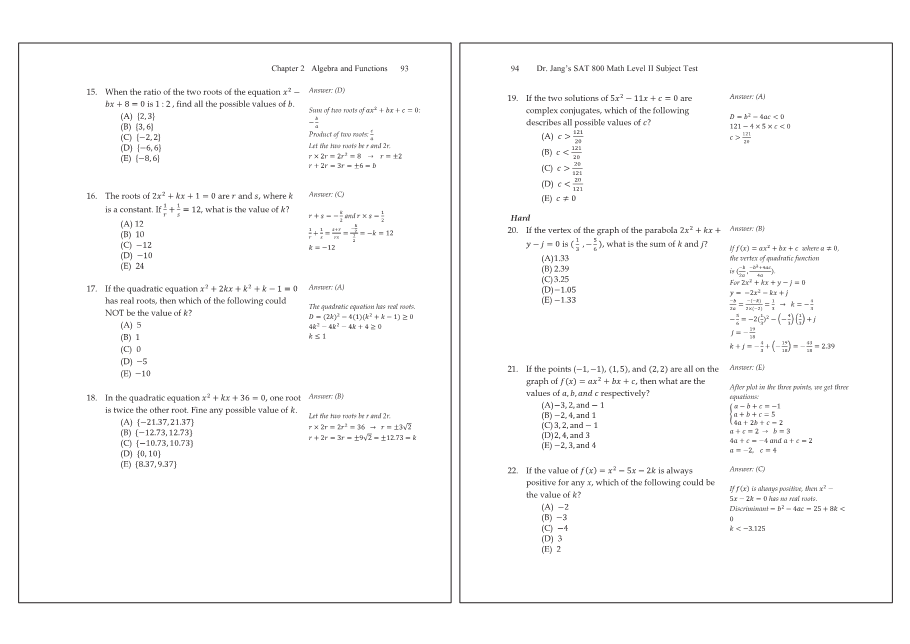 Dr.jang's SAT 800 Math2