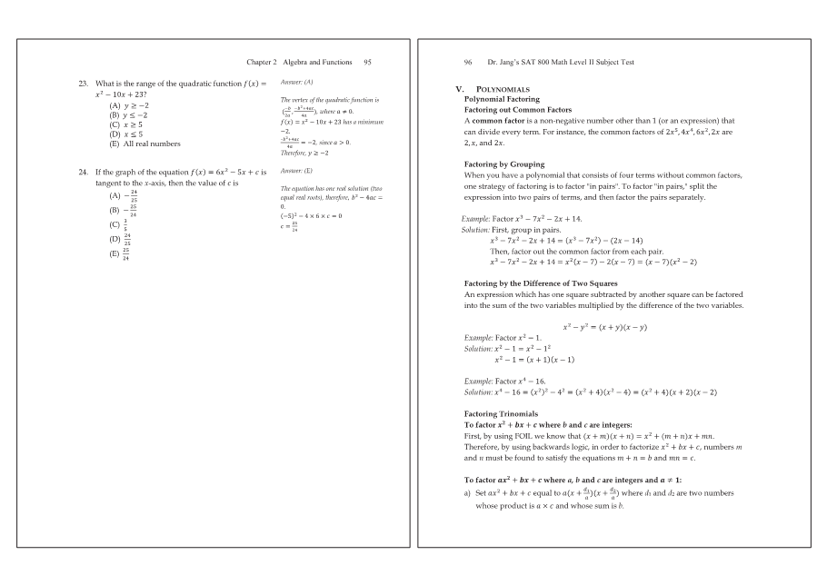 Dr.jang's SAT 800 Math2